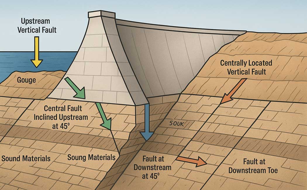 Understanding Fault Zones Under Gravity Dams