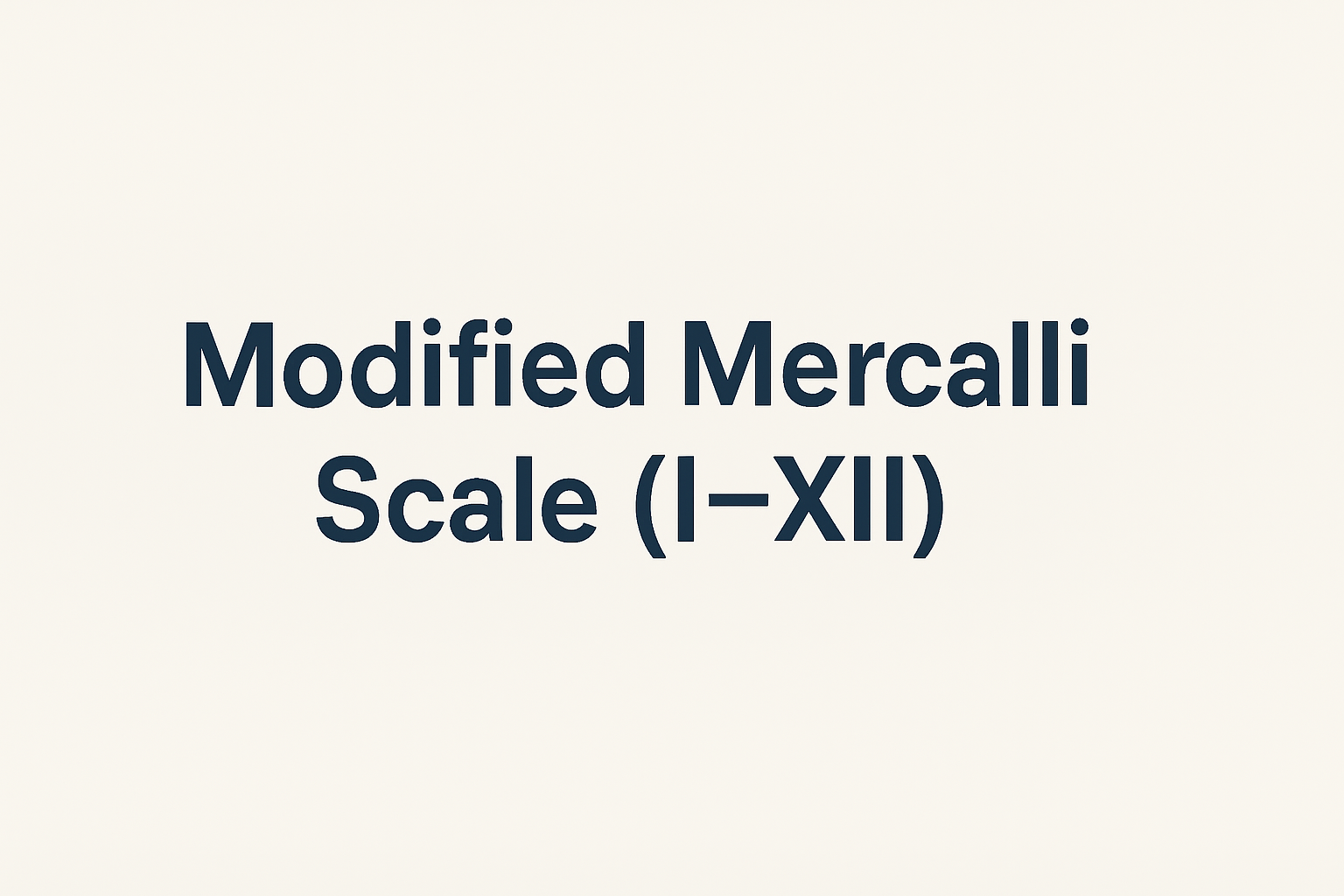 Modified Mercalli scale
