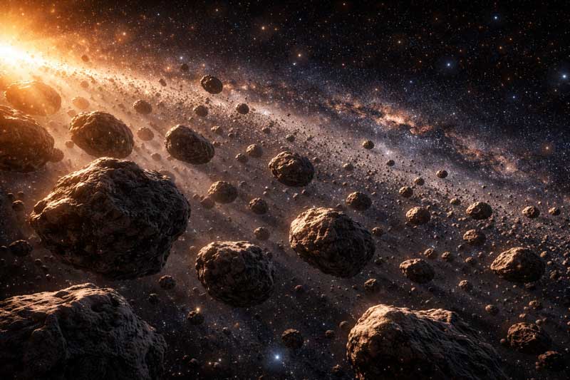 asteroids in space belt