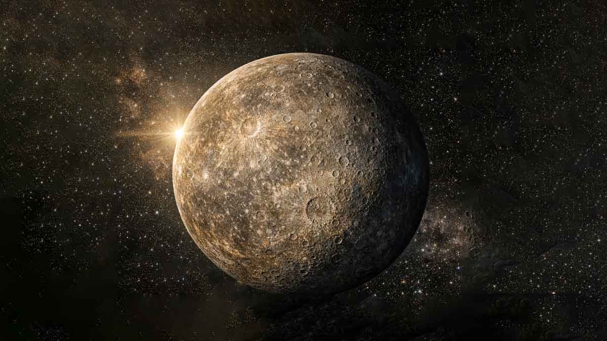 Mercury planet surface showing craters and rocky terrain