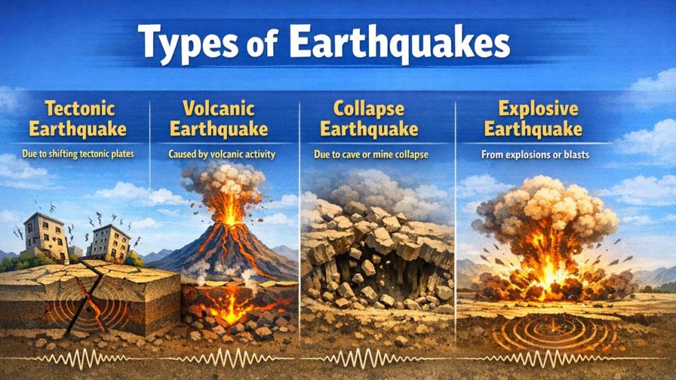 Types of Earthquakes: Tectonic, Volcanic, Collapse & More