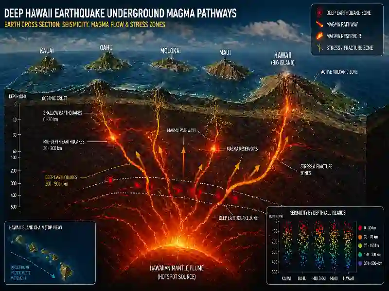 Deep Hawaii earthquake underground magma pathways