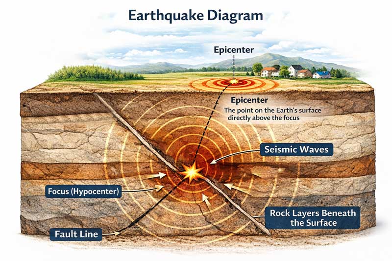 Earthquake diagram explain