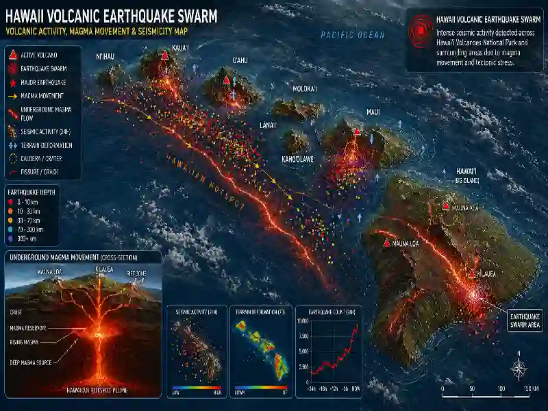 Hawaii volcanic earthquake swarm
