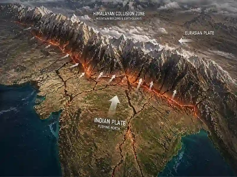 Himalayan tectonic collision India
