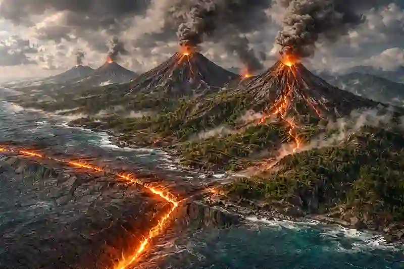 Java volcanic arc tectonic plate boundary