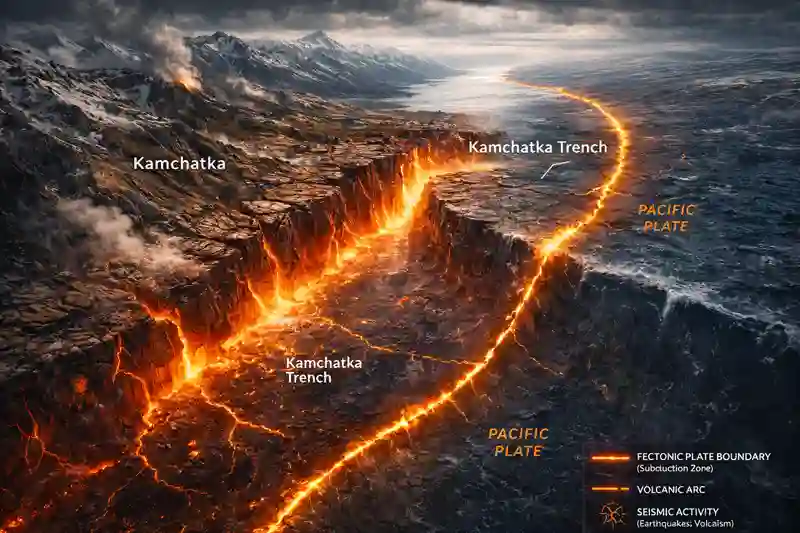 Kamchatka peninsula tectonic subduction zone