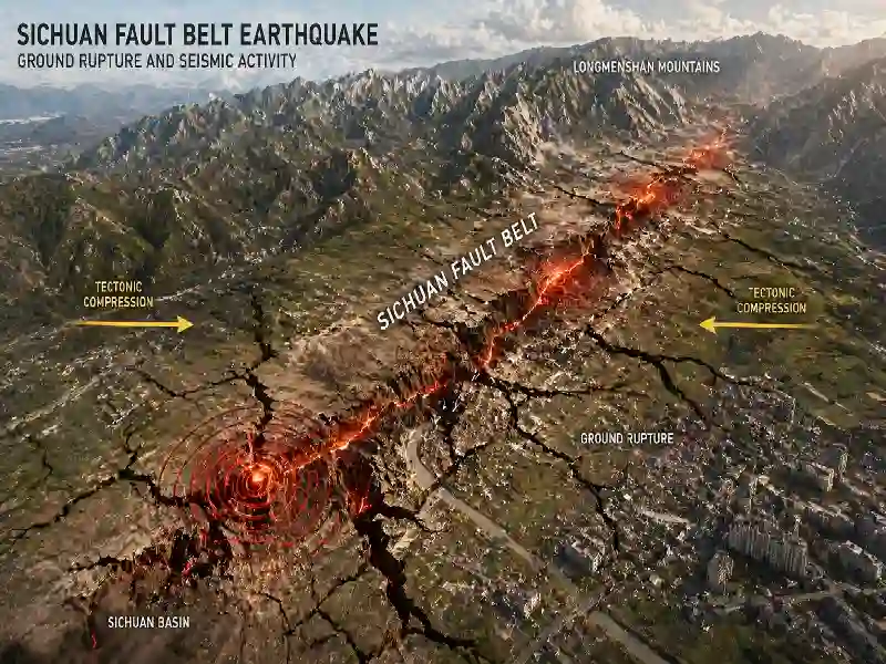 Sichuan fault belt earthquake ground rupture