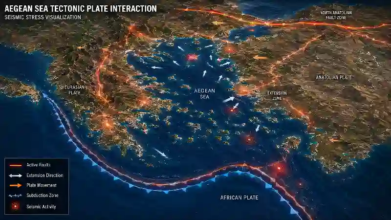 Aegean Sea tectonic plate interaction