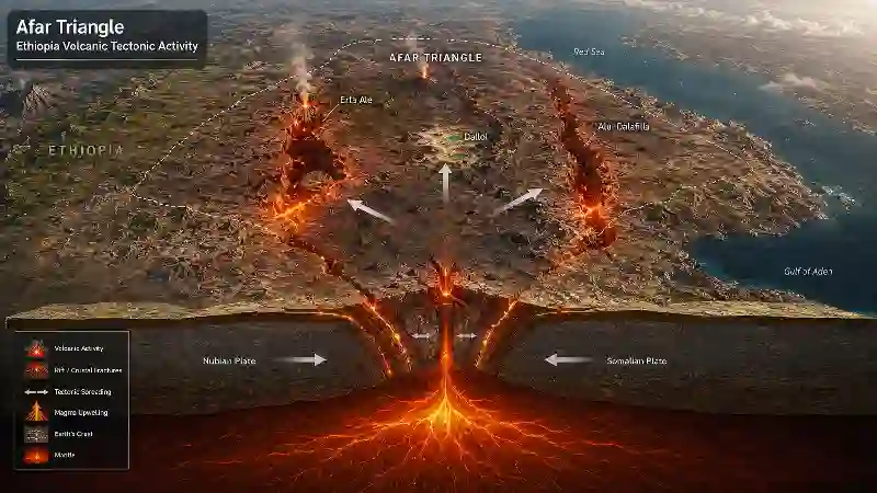 Afar Triangle Ethiopia volcanic tectonic activity