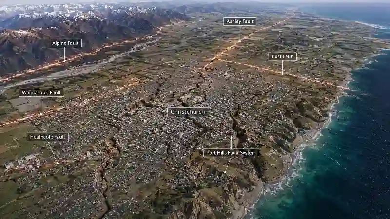 Christchurch Canterbury fault systems