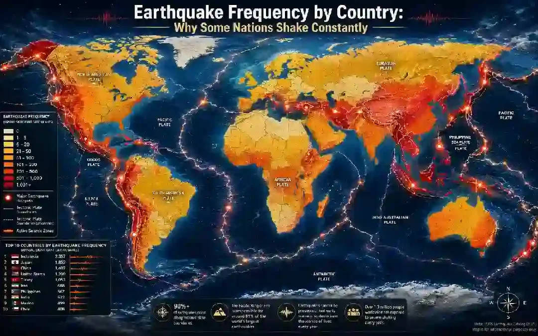Earthquake Frequency by Country