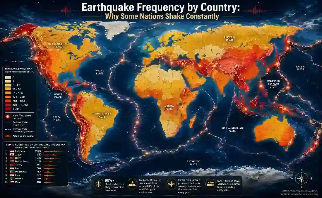 Earthquake Frequency by Country