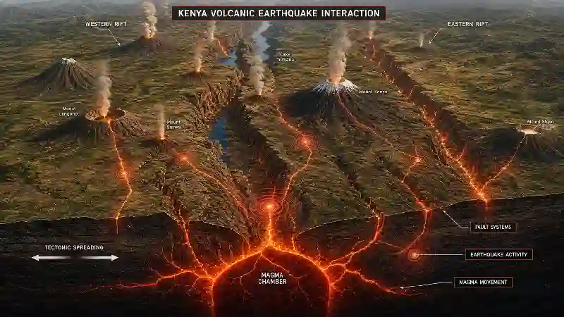 Kenya volcanic earthquake interaction