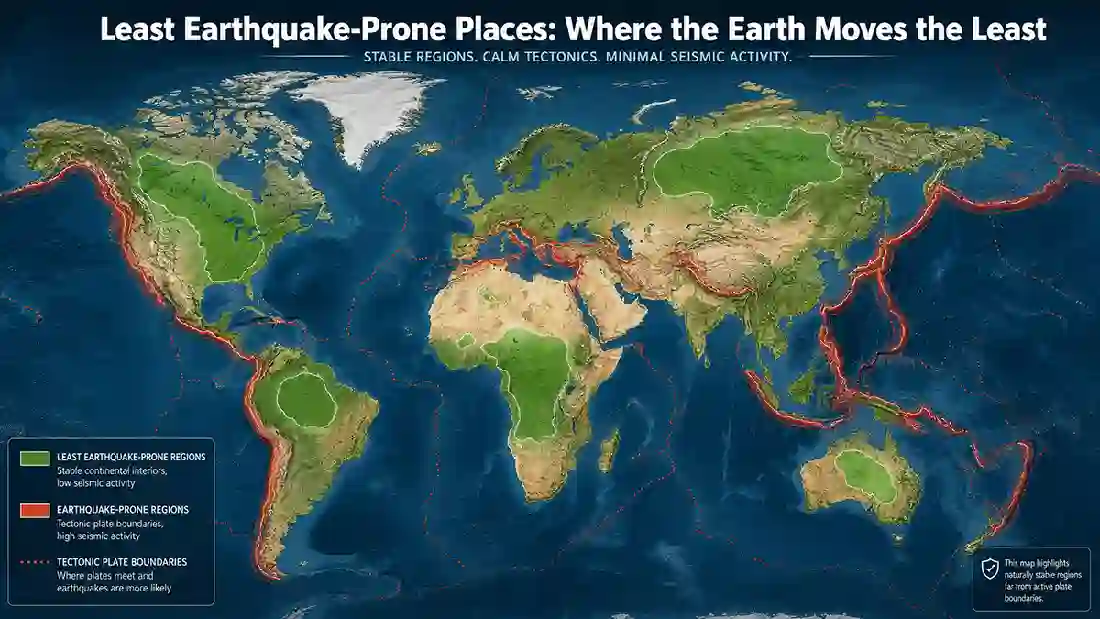 Least Earthquake-Prone Places