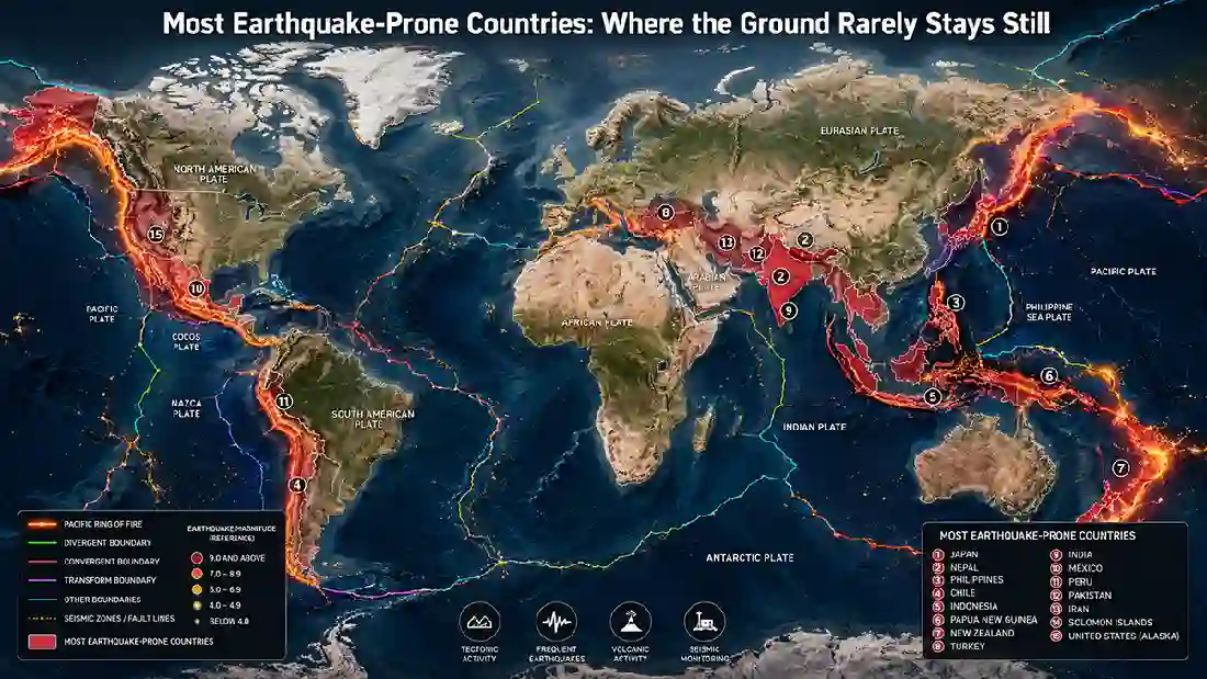 Most Earthquake-Prone Countries