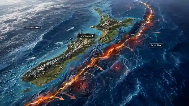 New Zealand offshore tectonic activity