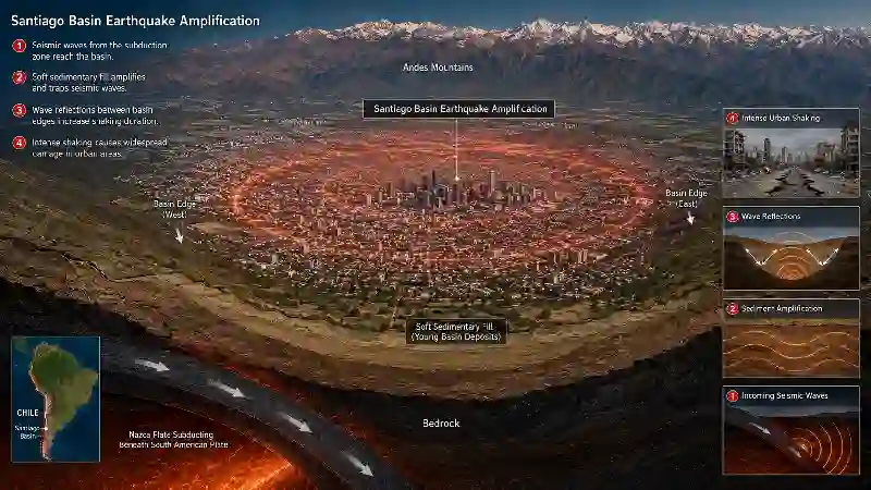 Santiago basin earthquake amplification