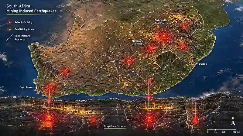 South Africa mining induced earthquakes