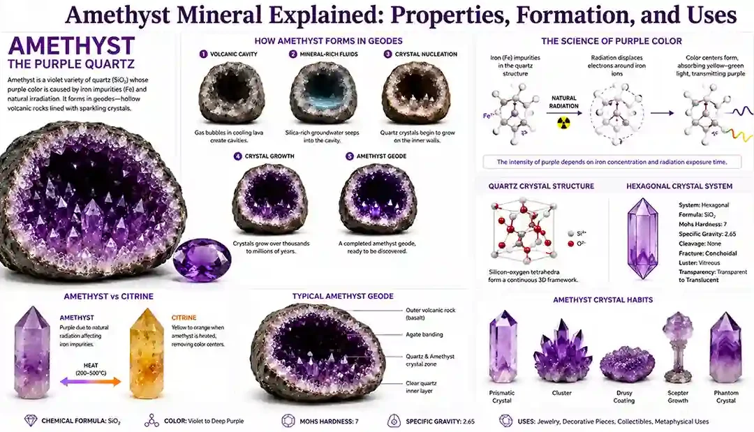 Amethyst Mineral Explained: Properties, Formation, and Uses