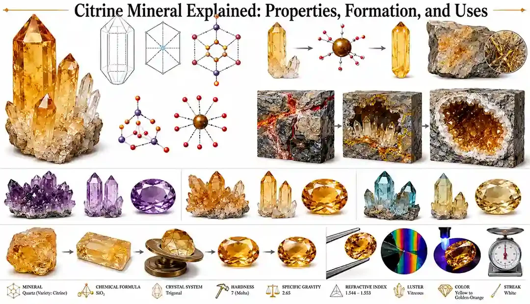 Citrine Mineral Explained: Properties, Formation, and Uses