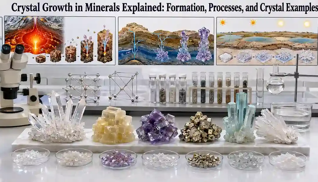Crystal Growth in Minerals Explained: Formation, Processes, and Crystal Examples