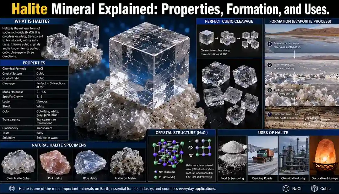 Halite Mineral Explained: Properties, Formation, and Uses