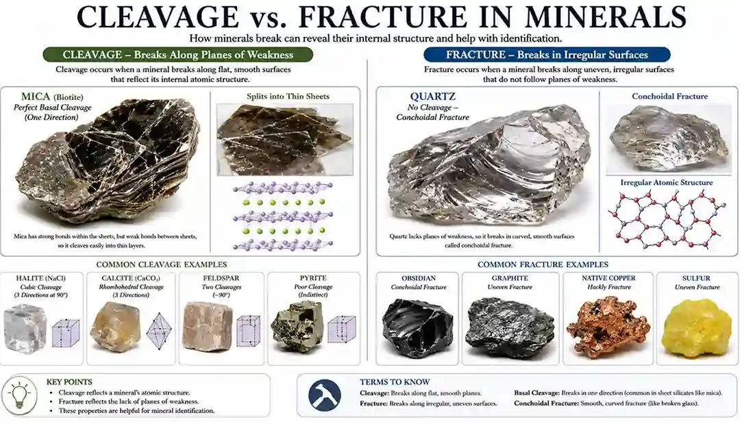 Mineral Cleavage vs Fracture in Mineral Identification
