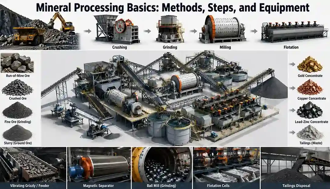 Mineral Processing Basics: Methods, Steps, and Equipment