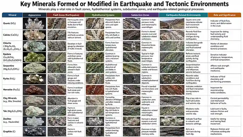 Common Minerals Associated with Earthquakes
