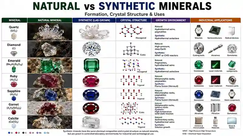 Common Natural and Synthetic Minerals