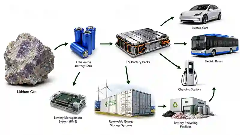 Major Applications of Lithium for EV Batteries