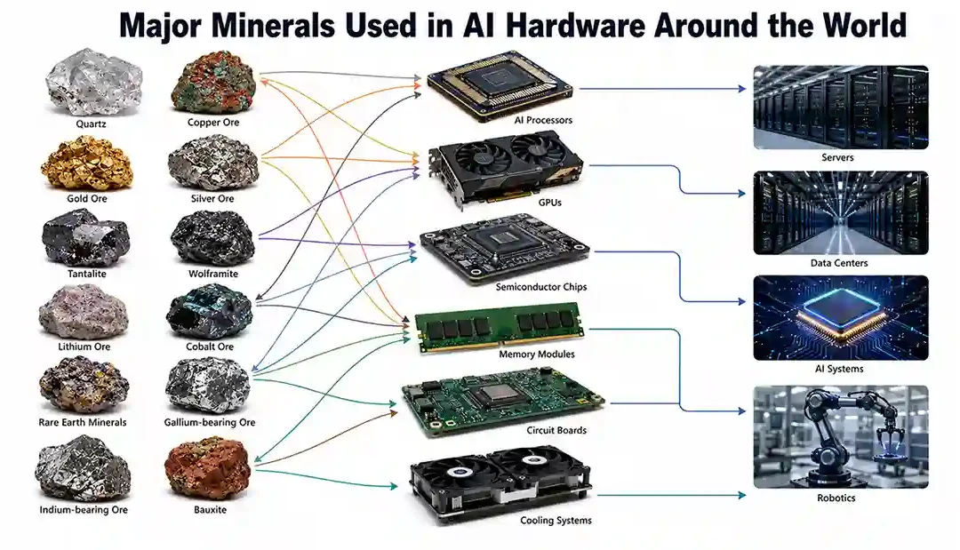 Major Minerals Used in AI Hardware Around the World