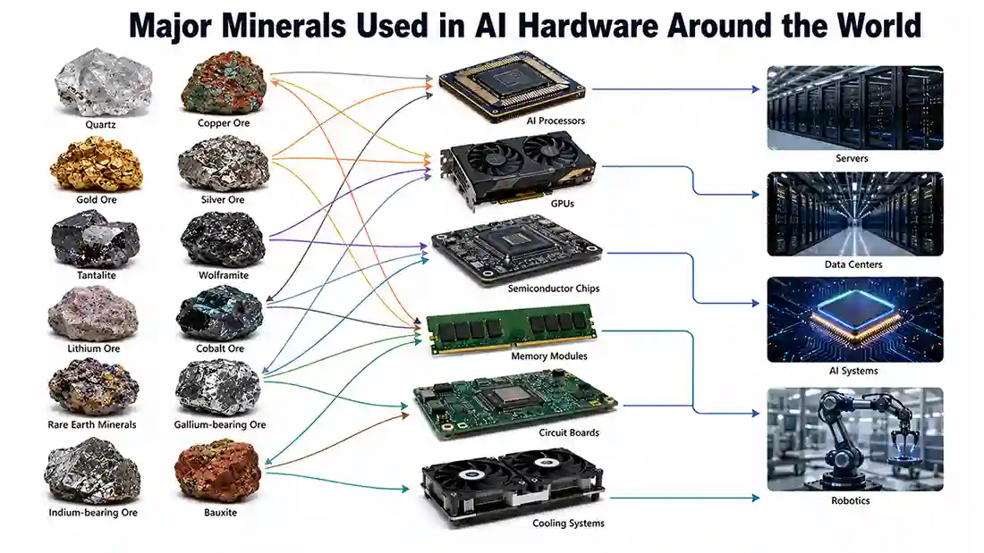 Major Minerals Used in AI Hardware Around the World