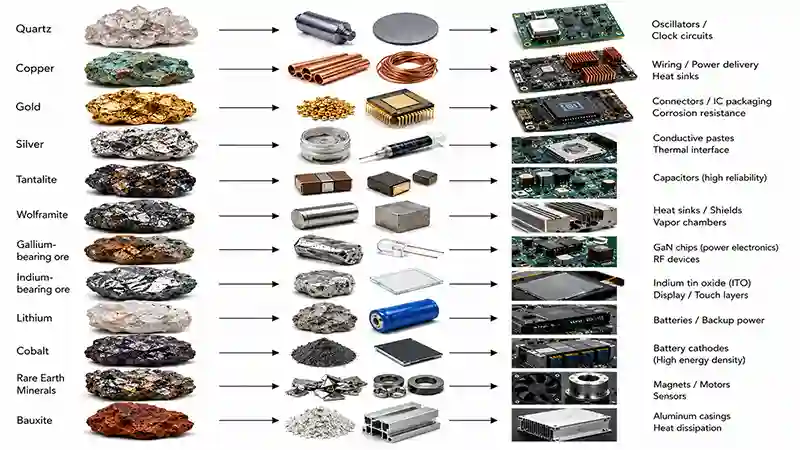Major Minerals Used in AI Hardware