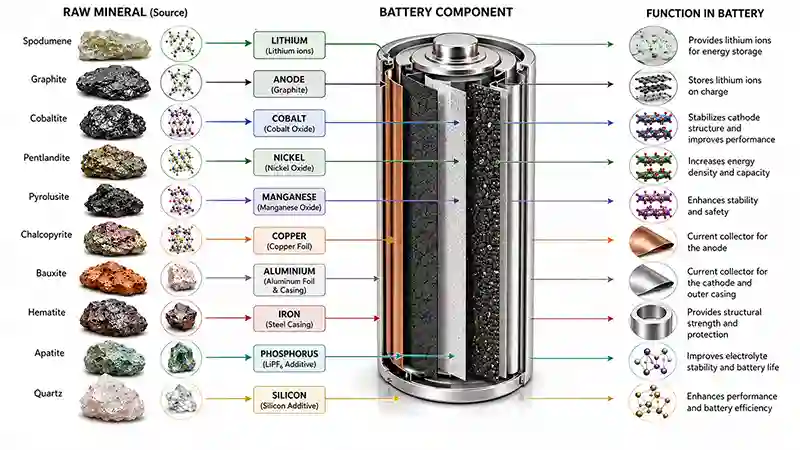 Major Minerals Used in Batteries