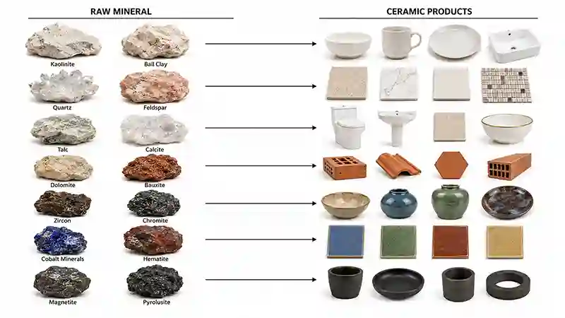 Major Minerals Used in Ceramics