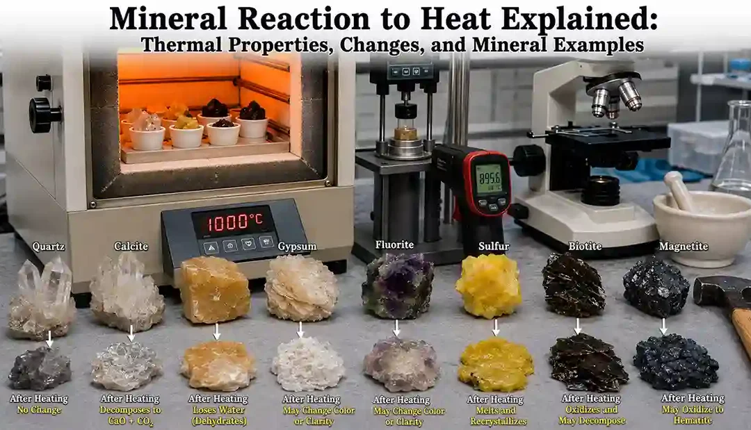Mineral Reaction to Heat Explained: Thermal Properties, Changes, and Mineral Examples