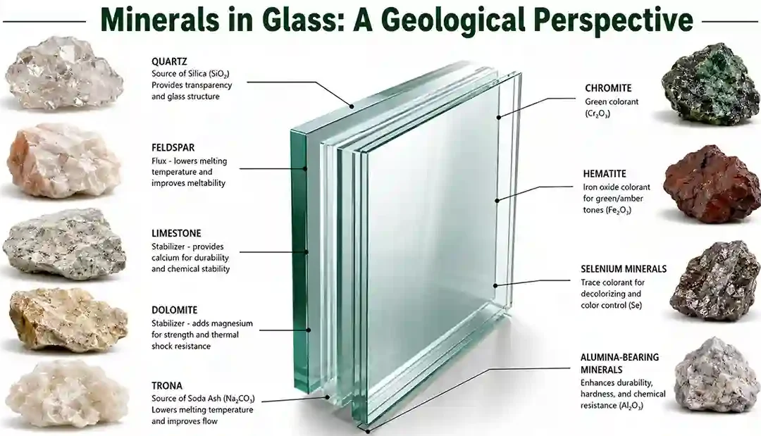 Minerals in Glass A Geological Perspective