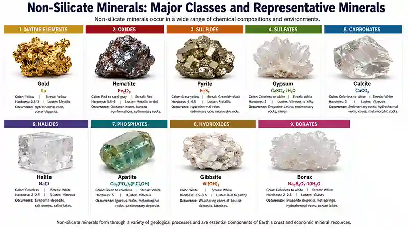 Major Groups of Non-Silicate Minerals