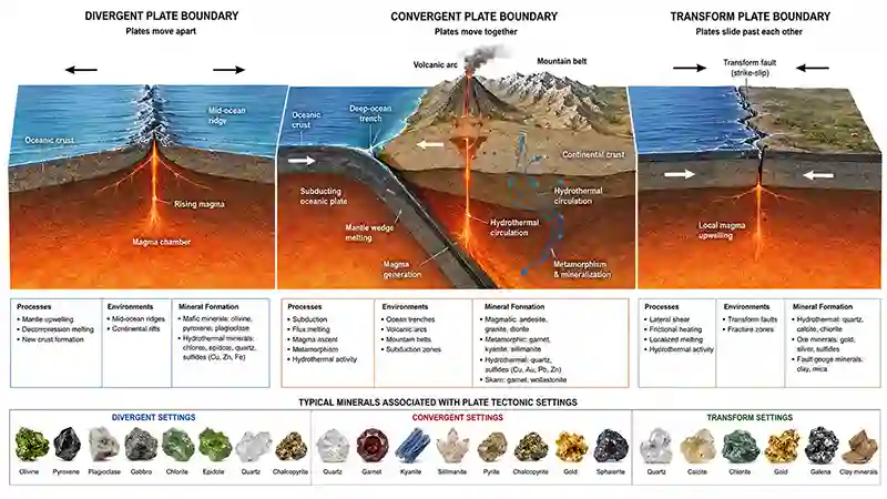 Plate Boundaries and Mineral Formation