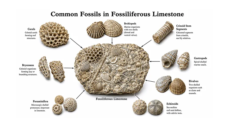 Types of Fossiliferous Limestone