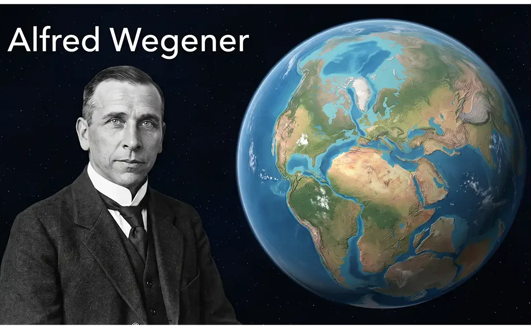 Alfred Wegener historical portrait with his birth and death years, 1880–1930