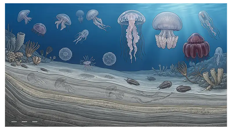 Ancient jellyfish-like fossils and modern Scyphozoa illustrating the evolutionary history of true jellyfish