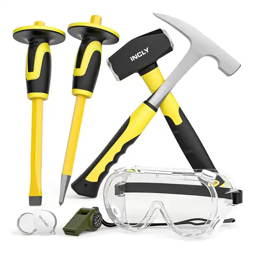 INCLY 7PCS Geology Rock Pick Equipment Kit