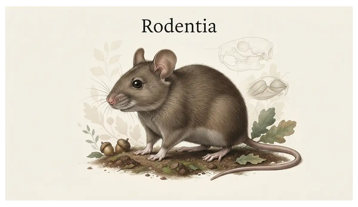 Brown mouse illustrating the defining characteristics of the mammalian order Rodentia.