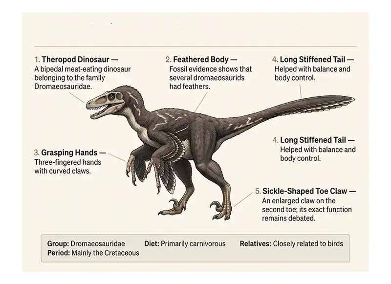 Full-body reconstruction of a feathered dromaeosaurid dinosaur